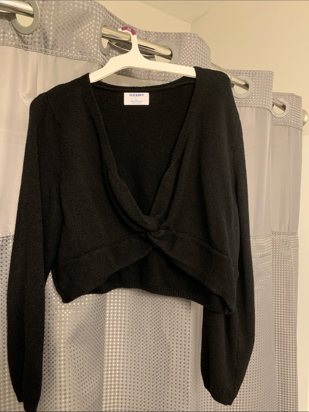 Old Navy Black V-Neck Twist-Front Sweater